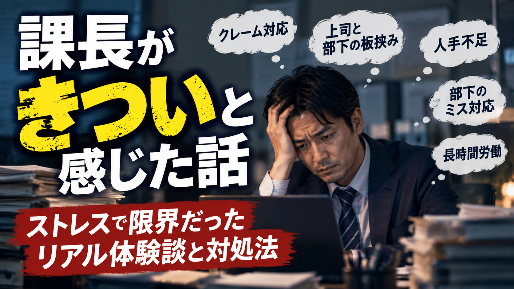課長がきついと感じた話｜ストレスで限界だったリアル体験談と対処法