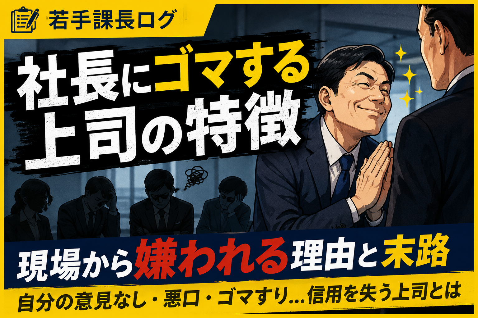 社長にゴマする上司の特徴｜現場から嫌われる理由と末路